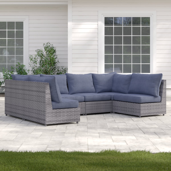 Sol 72 Outdoor™ Kordell 118'' Wide Outdoor Wicker UShaped Patio